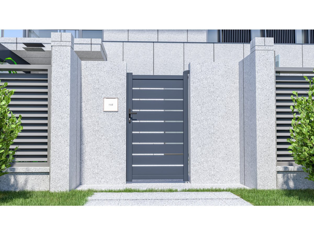 Tuinpoort tuindeur aluminium "Bastien" - 100 x 176 cm - Antraciet