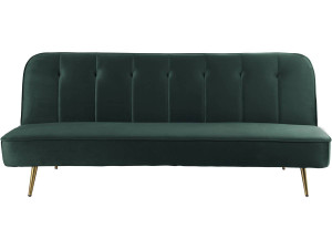 Slaapbank bankstel velours "James" - 180 x  83 x 75 cm - 3 zits - Groen Donkergroen
