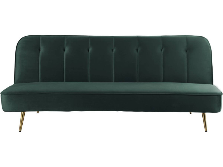 Slaapbank bankstel velours "James" - 180 x  83 x 75 cm - 3 zits - Groen Donkergroen