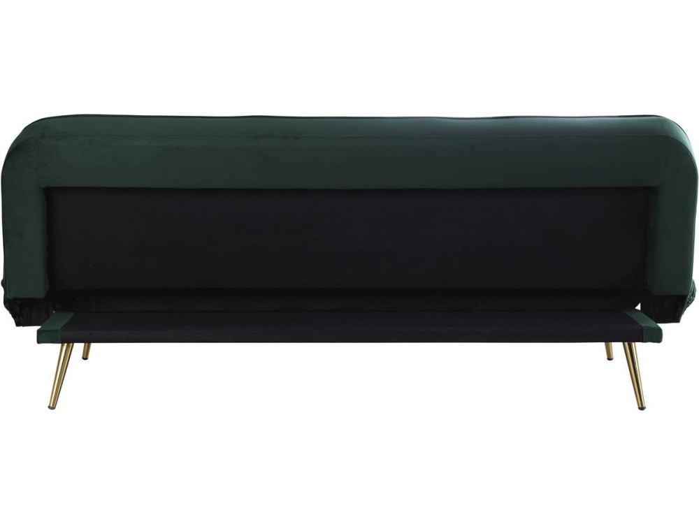 Slaapbank bankstel velours "James" - 180 x  83 x 75 cm - 3 zits - Groen Donkergroen