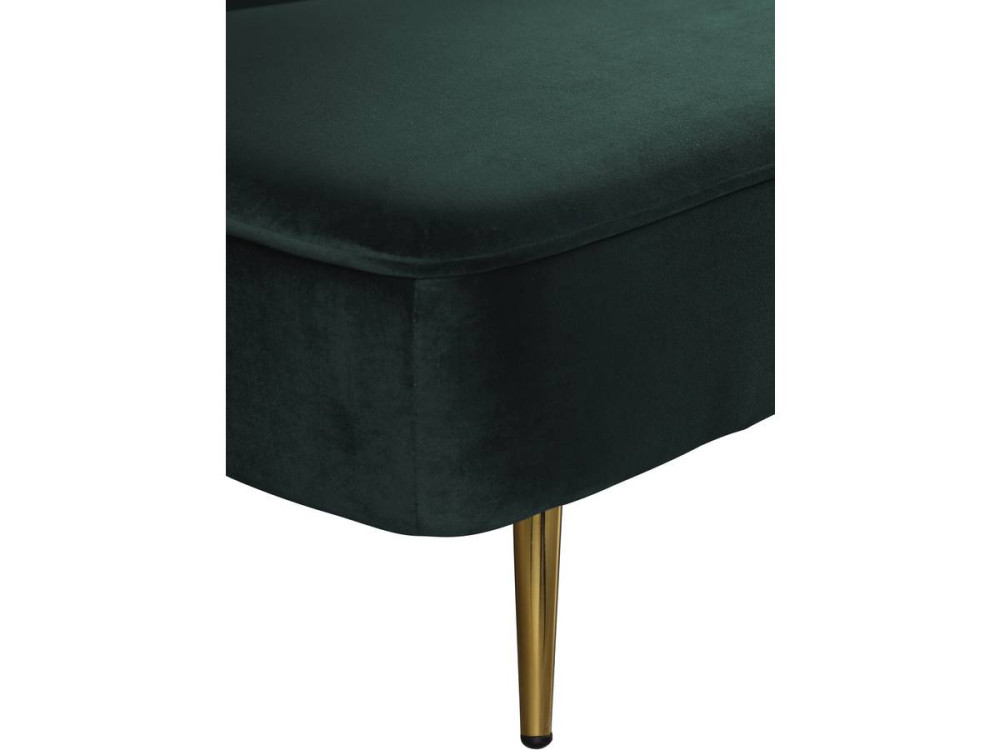 Slaapbank bankstel velours "James" - 180 x  83 x 75 cm - 3 zits - Groen Donkergroen