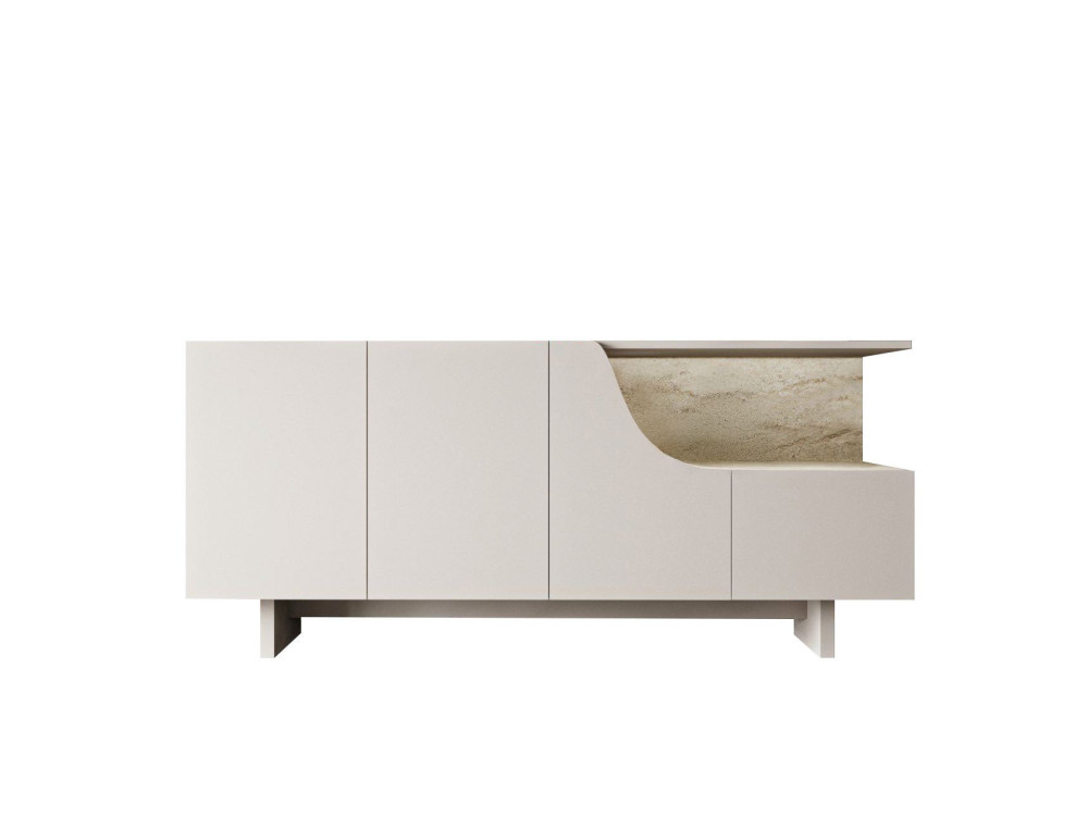 Houten dressoir "Line" - 180 x 40 x 81 cm - Beige