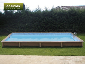 Naturalis" zwembad van houtlook beton - 4,67 x 3,24 x 1,40 m